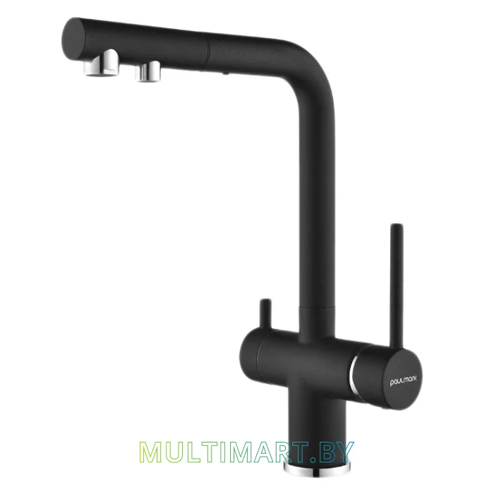 Смеситель Paulmark Serpentine Se213222-418 (черный металлик)